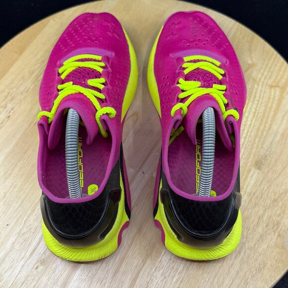 Under Armour Women's Speedform Apollo Pink/Green Running Sneakers Size 10 - Picture 8 of 10